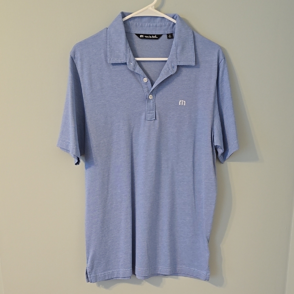Travis Mathew Blue Polo Shirt Classic Design